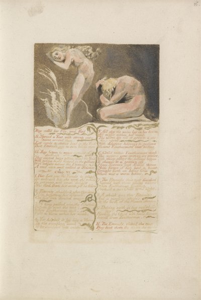 They calld her Pity and fled..., plate 19 from The First Book of Urizen, 1794 by William Blake